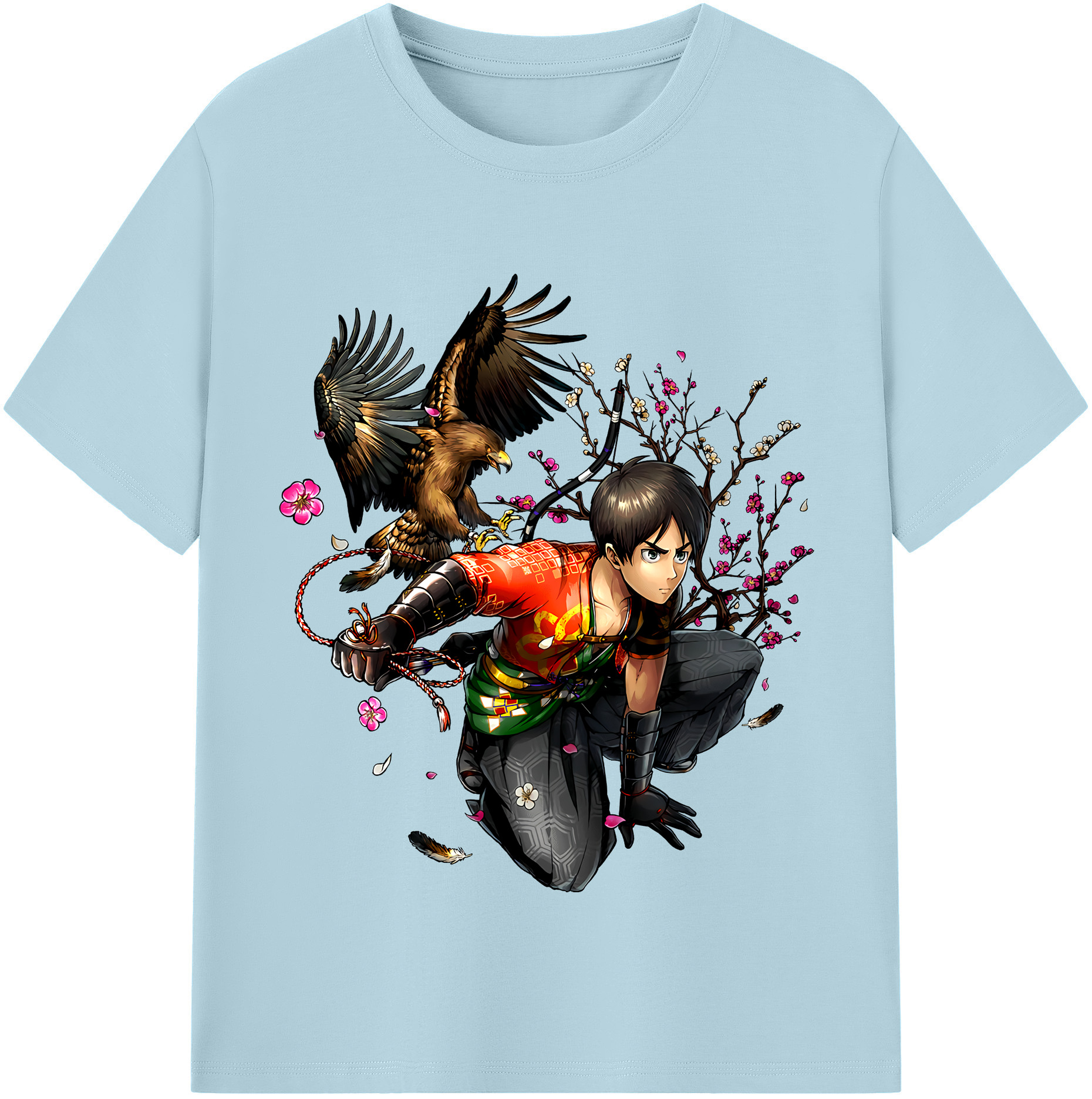 （画像用） 進撃の巨人 エレン･イェーガー Attack on Titan Eren Jäger 綿100％半袖Tシャツ（フロントプリント）